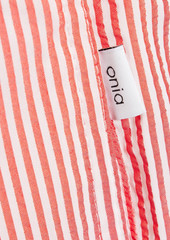 Onia - Charles short-length striped seersucker swim shorts - Red - S