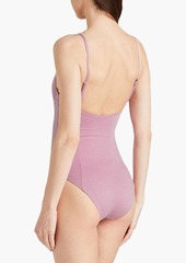 Onia - Chelsea metallic stretch-jersey underwired swimsuit - Pink - XS
