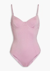 Onia - Chelsea metallic stretch-jersey underwired swimsuit - Pink - XS