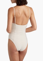 Onia - Chelsea striped seersucker swimsuit - Neutral - XS