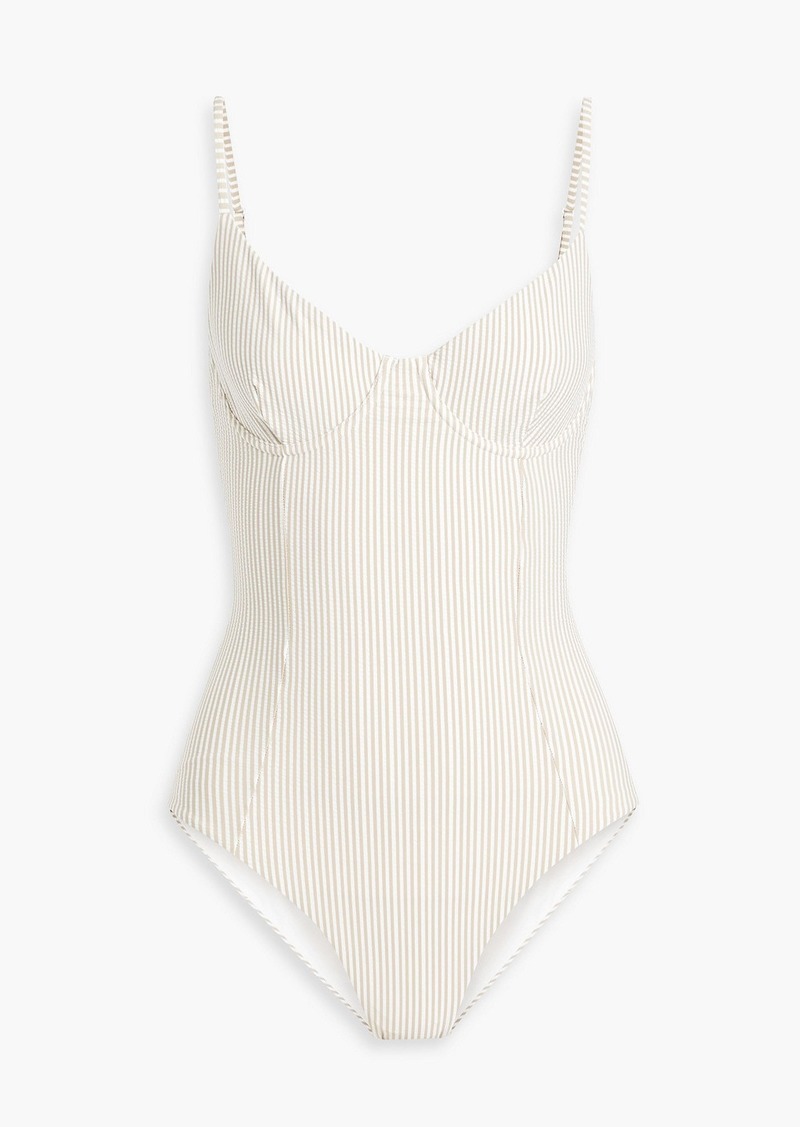 Onia - Chelsea striped seersucker swimsuit - Neutral - XS