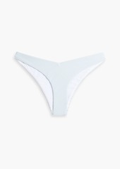 Onia - Chiara striped seersucker low-rise bikini briefs - Blue - XS