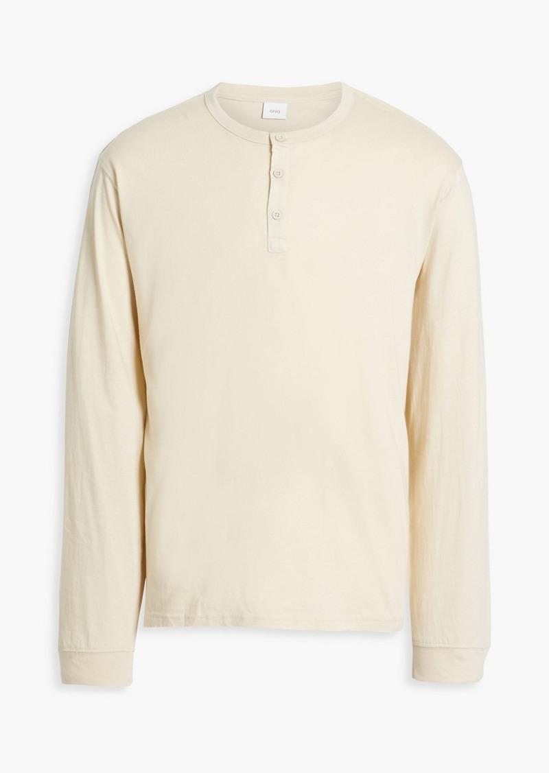 Onia - Cotton and modal-blend jersey henley T-shirt - Neutral - S