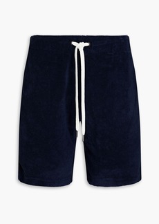 Onia - Cotton-blend terry drawstring shorts - Blue - S