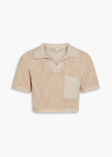 Onia - Cropped crochet-knit cotton-blend polo shirt - Neutral - XS