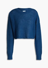 Onia - Cropped crochet-knit linen sweater - Blue - M