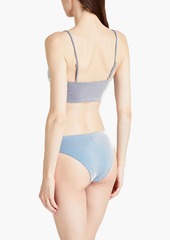 Onia - Daisy striped low-rise bikini briefs - Blue - XS