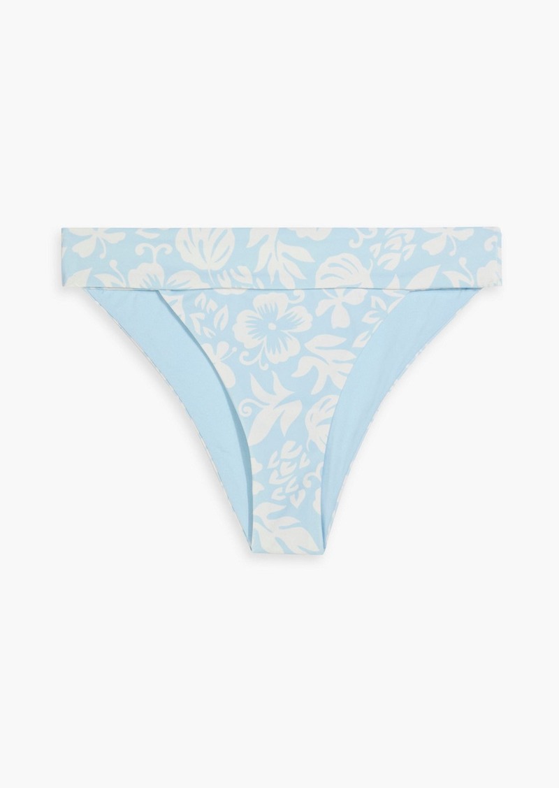 Onia - Floral-print mid-rise bikini briefs - Blue - XS