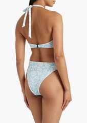 Onia - Floral-print mid-rise bikini briefs - Blue - XS