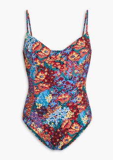 Onia - Floral-print swimsuit - Blue - S