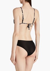 Onia - Floral-print triangle bikini top - Black - M