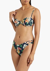 Onia - Floral-print underwired bikini top - Blue - S