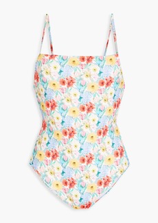 Onia - Juliette embellished floral-print swimsuit - Pink - S