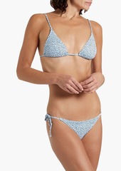 Onia - Kate floral-print low-rise bikini briefs - Blue - XS