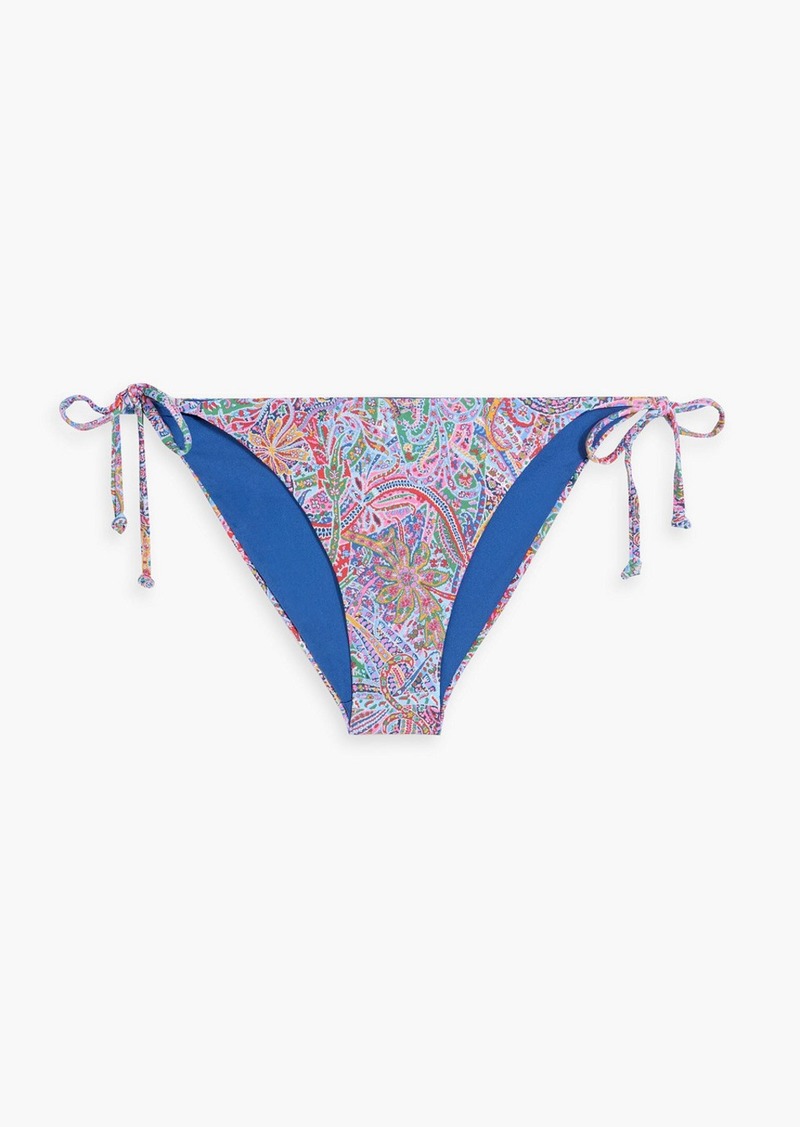 Onia - Kate paisley-print low-rise bikini briefs - Blue - XS