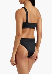 Onia - Lauren one-shoulder gathered bikini top - Black - L
