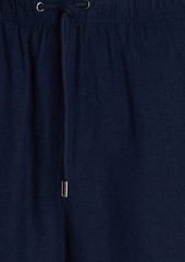 Onia - Linen-blend drawstring shorts - Blue - S