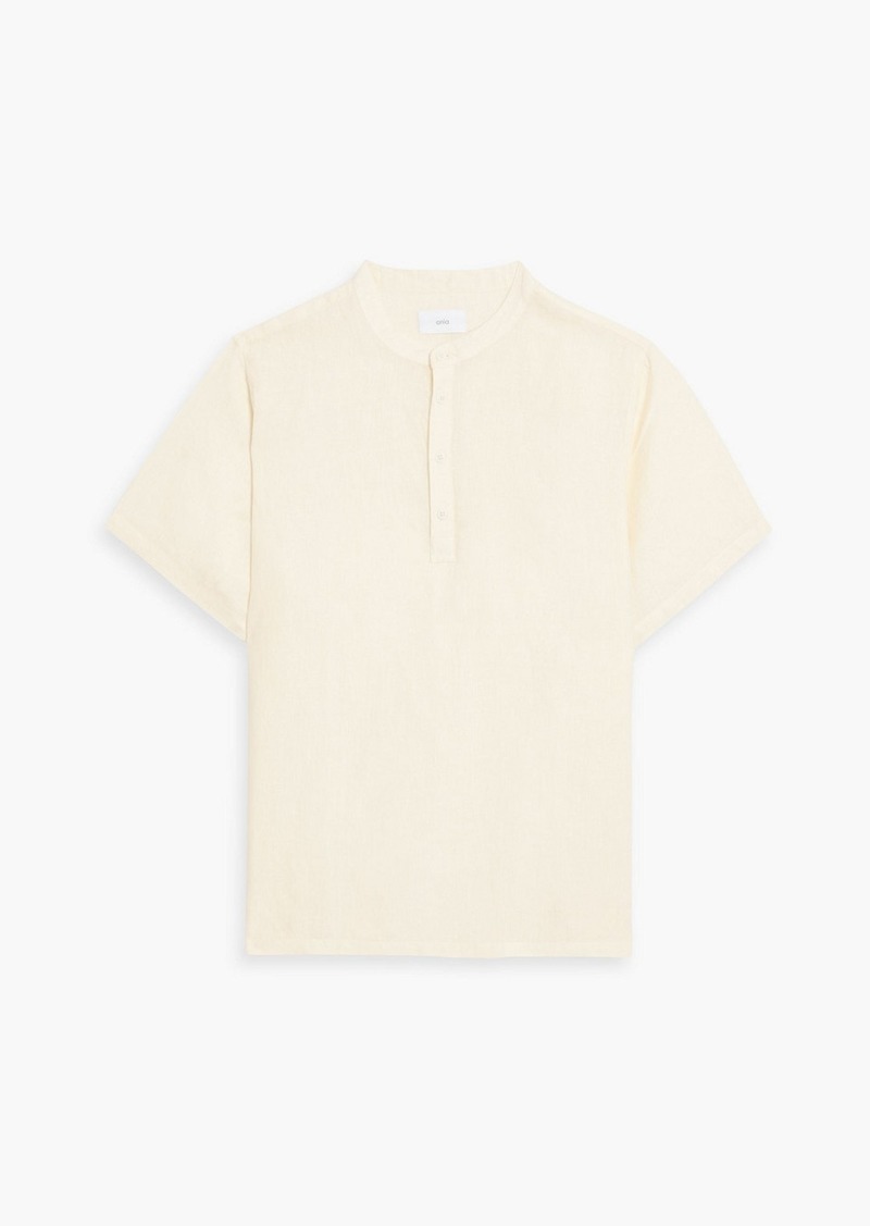 Onia - Linen Henley shirt - Yellow - M