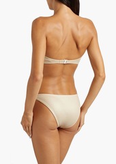 Onia - Luna stretch-jacquard bandeau bikini top - Neutral - XS
