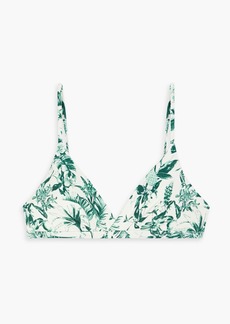 Onia - Malin wrap-effect printed bikini top - Green - XS