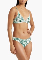 Onia - Malin wrap-effect printed bikini top - Green - XS