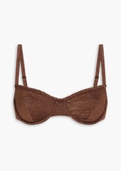 Onia - Marilyn metallic stretch-jersey underwired bikini top - Brown - XL