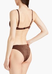 Onia - Metallic stretch-jersey low-rise bikini briefs - Brown - S