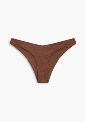 Onia - Metallic stretch-jersey low-rise bikini briefs - Brown - M