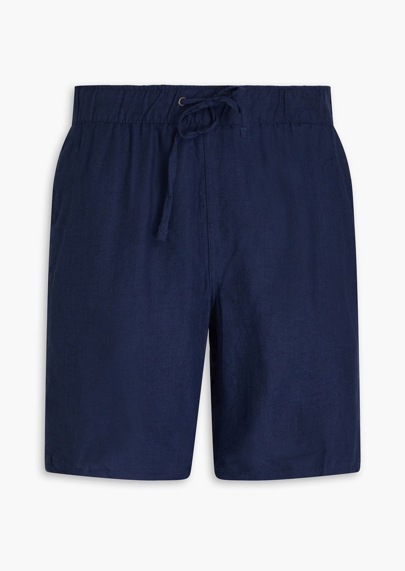 Onia - Mid-length linen-blend swim shorts - Blue - M