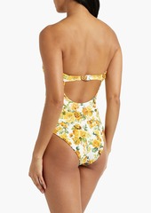 Onia - Pauline cutout floral-print swimsuit - Yellow - XS