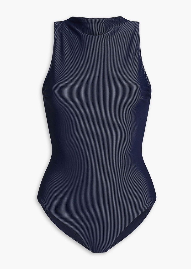 Onia - Phoebe cutout ribbed swimsuit - Blue - XS