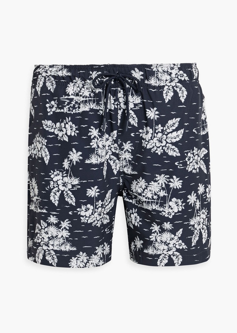 Onia - Printed shell mid-length swim shorts - Blue - XL