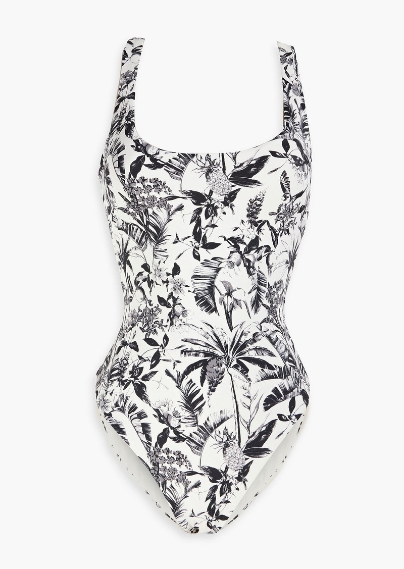 Onia - Rachel floral-print swimsuit - Black - XS