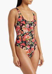 Onia - Rachel floral-print swimsuit - Orange - XS