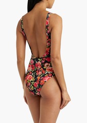 Onia - Rachel floral-print swimsuit - Orange - XS