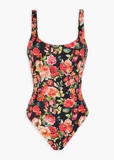 Onia - Rachel floral-print swimsuit - Orange - XS