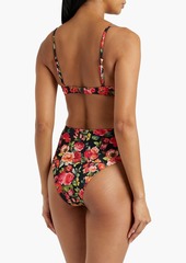 Onia - Sabrina floral-print high-rise bikini briefs - Black - XS