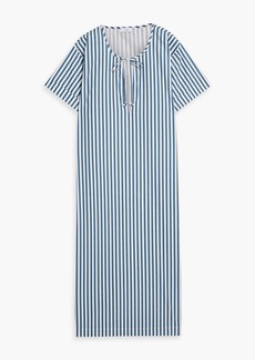 Onia - Striped cotton-poplin midi dress - Blue - XS