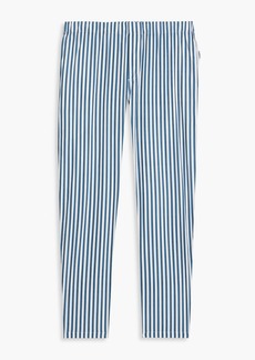 Onia - Striped cotton-poplin pajama pants - Blue - XL