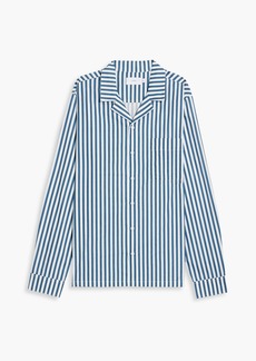 Onia - Striped cotton-poplin pajama shirt - Blue - S