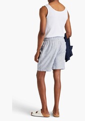 Onia - Striped linen-blend drawstring shorts - Blue - S