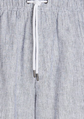 Onia - Striped linen-blend drawstring shorts - Blue - S