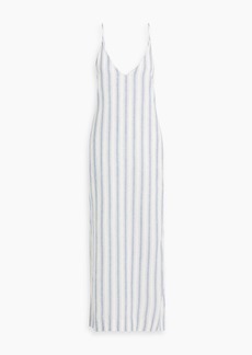 Onia - Striped linen-blend gauze maxi dress - Blue - M