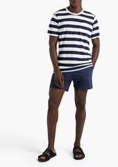 Onia - Striped linen-blend jersey T-shirt - Blue - XL