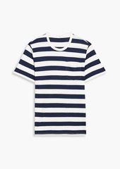 Onia - Striped linen-blend jersey T-shirt - Blue - M