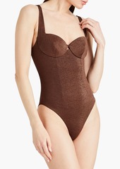 Onia - Vida metallic underwired swimsuit - Brown - XS