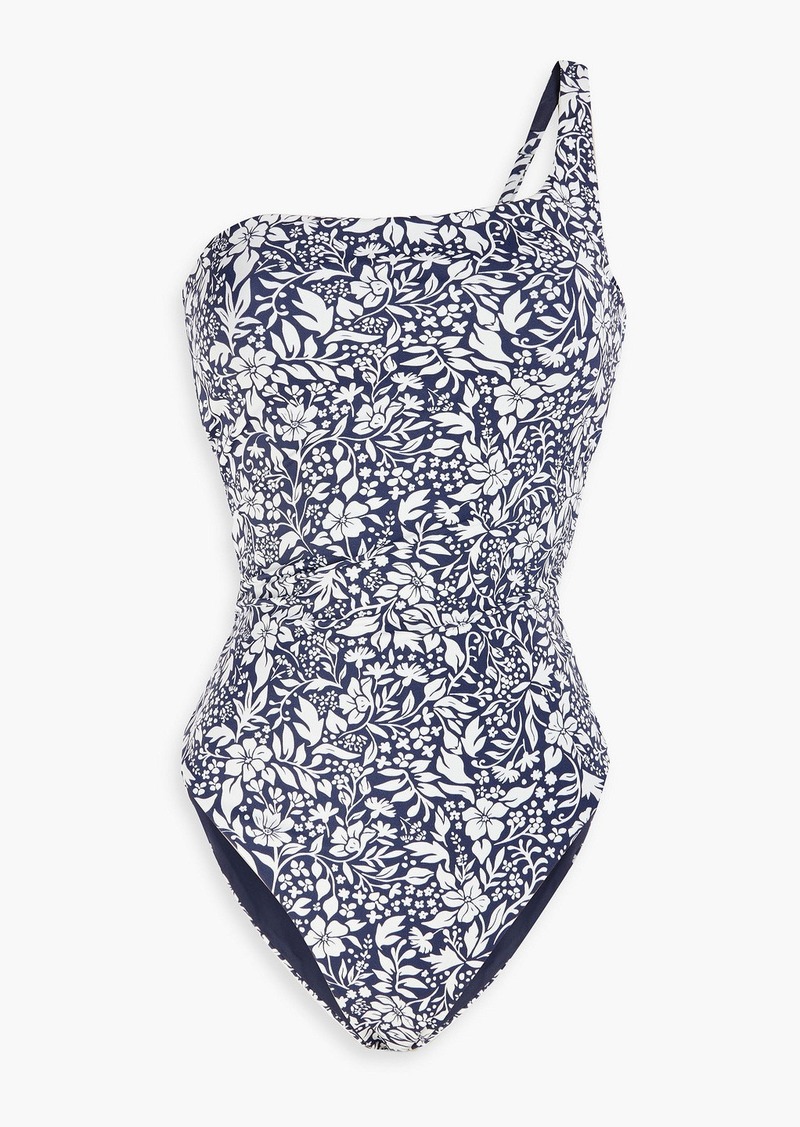 Onia - Wren one-shoulder floral-print swimsuit - Blue - XS