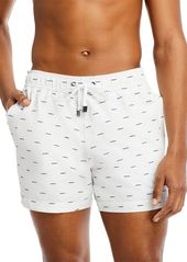 Onia Charles 5" Embroidered Waves Swim Trunks