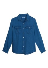 Onia Garrett Linen Button-Up Shirt in Light Indigo at Nordstrom