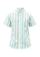 Onia Jack striped linen-blend shirt